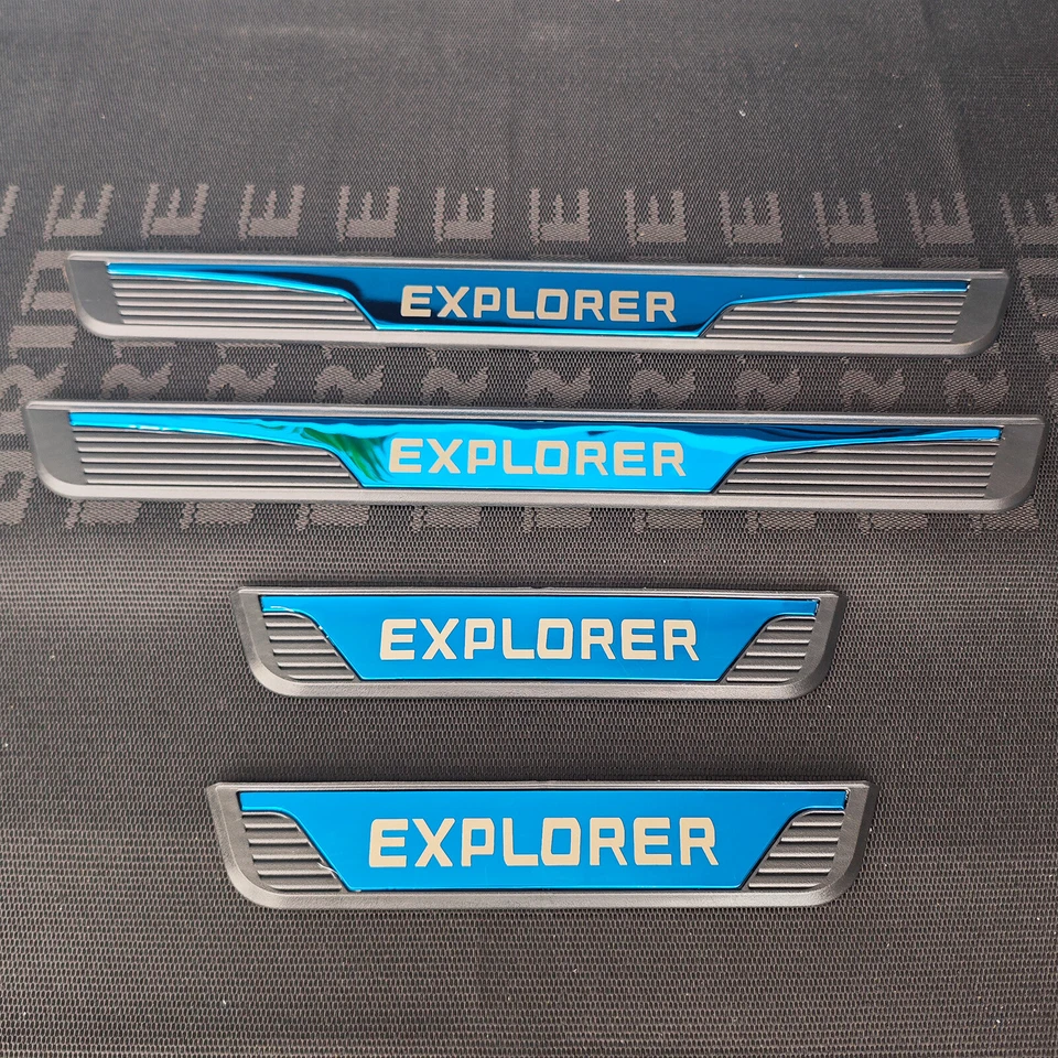 4X Protector de placa de cubierta de umbral de puerta de coche para accesorios Ford Explorer Foto 2 de 4