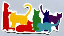 Kittens, Kitty Cats Rainbow Colors Sticker Decal Colorful ROYGBIV Design Small