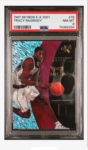 1997 Skybox E-X2001 EX Tracy McGrady  Rookie #79 Raptors - PSA 8