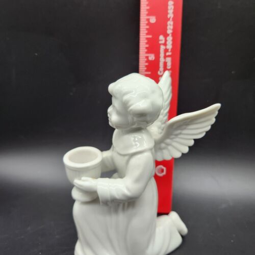 Fitz & Floyd Japan Ceramic White Kneeling Angel Candle Holder Vintage 1990s - Picture 7 of 7