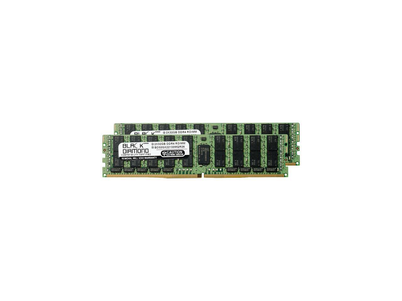 Black Diamond Memory 64GB (2 x 32GB) 288-Pin DDR4 SDRAM ECC Registered DDR4 2133
