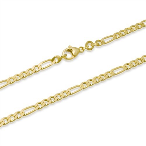 1mm 14k GOLD PLATED STERLING SILVER 925 ITALY DIAMOND CUT FIGARO CHAIN NECKLACE - Picture 1 of 1