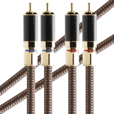 Pair OCC Copper Wire Gold Plated Plug HiFi Audio Signal Interconnect RCA Cable