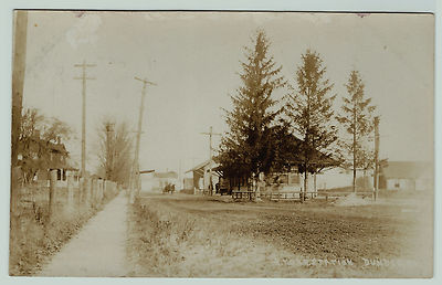 RPPC 1909 Railroad Depot  Dundee NY Real Photo -  RR Station Yates Co Station