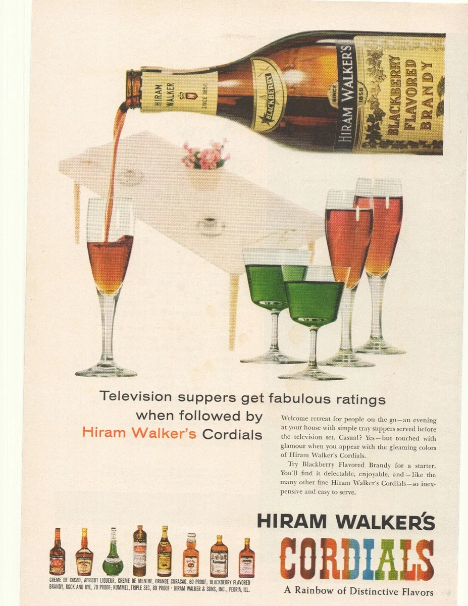 Пару постеров старой рекламы алкоголя. Hiram Walker Cordials. История,Алкоголь,Ликеры,Реклама