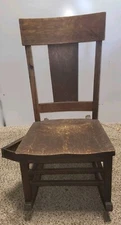 Solid Oak Mission Sewing Rocker / Rocking Chair  (R1)