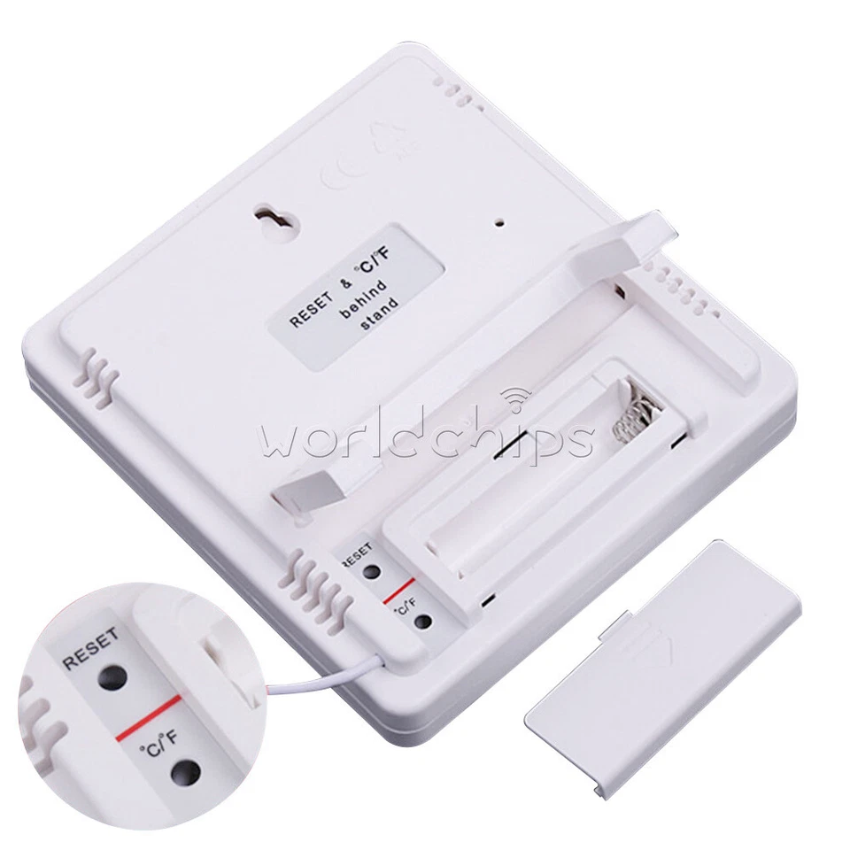 2PCS HTC-2 Digital LCD Temperature Thermometer Hygrometer Humidity Meter Clock - Image 4 of 4