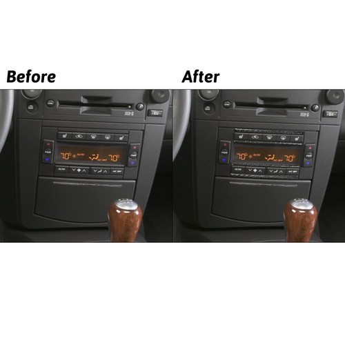 Tira de recorte de panel de control climático de fibra de carbono para Cadillac CTS 2003-2007 - Imagen 10 de 15