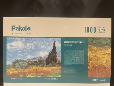 *NEW* A Wheatfield with Cypresses Vincent Van Gogh   1000 Piece Puzzle- Mat&Glue