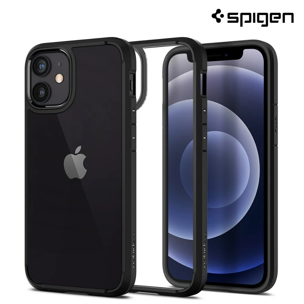 For iPhone 12 Mini Case, Spigen Ultra Hybrid Protective Cover - Matte Black