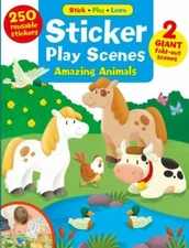 Sticker Play Scenes: Amazing Animals: 250 Reusable Stickers, 2 Giant fold