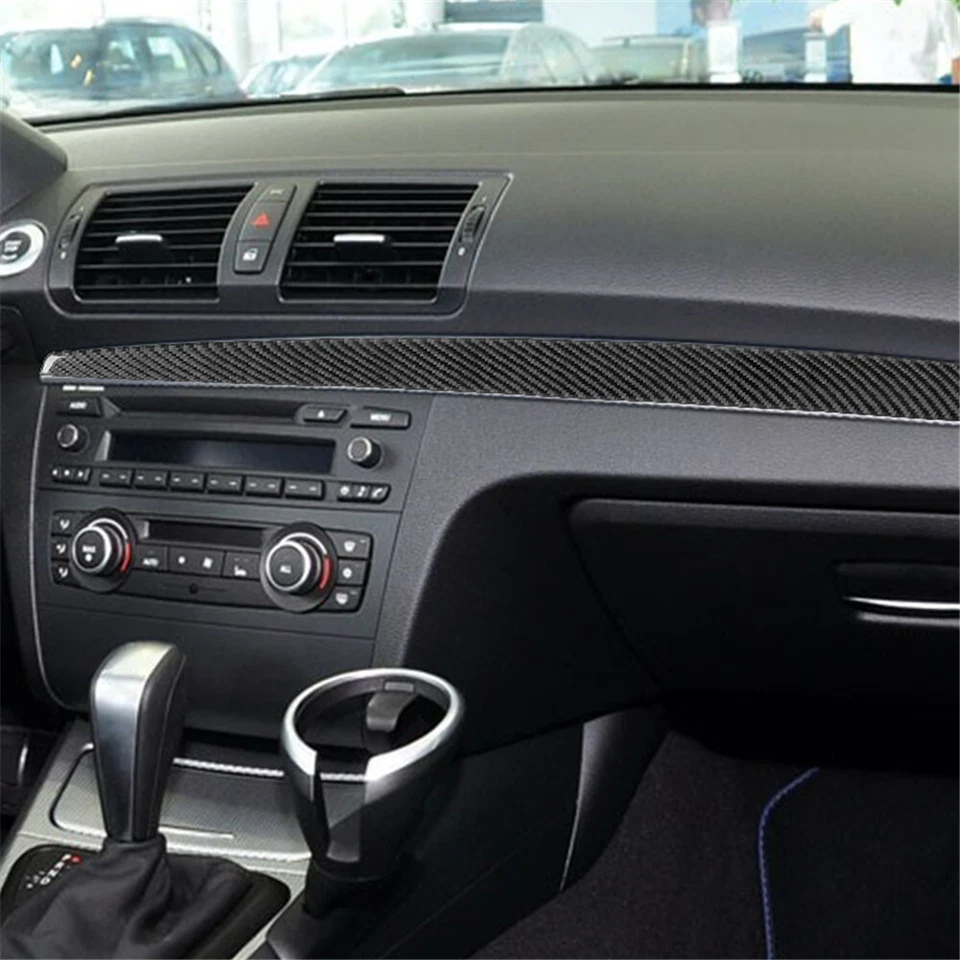 2Pcs For BMW 1 Series E82 E88 2008-13 Carbon Fiber Interior Main Dash Cover Trim - image 4 of 4