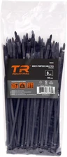TR Industrial Multi-Purpose UV Resistant Black Cable Ties, 8 Inches, 100 Pack