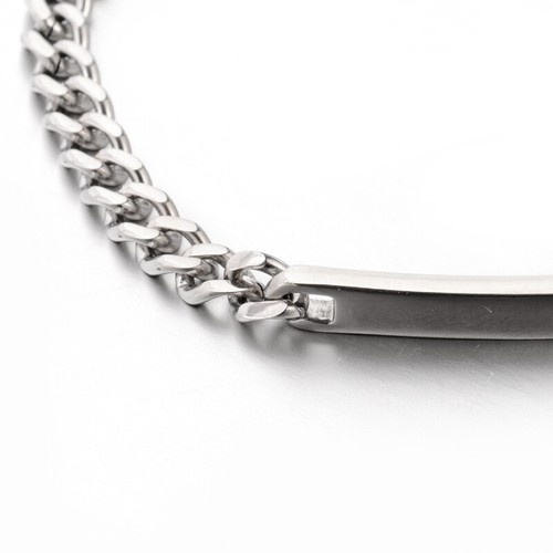 Stainless Steel Curb Link Chain ID Bracelet Faceted Silver Color 7.2" 5mm P277 - Picture 2 of 3