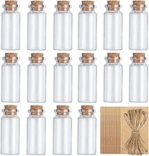 20pcs 10ml glass vials mini bottles with cork 20 twine 20pcs hang tags fo...