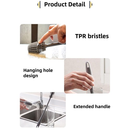 Long Handle Bottle Brush Cleaning Brush Scrubbing Tool Cup Brush Kettle Brush - Picture 15 of 27