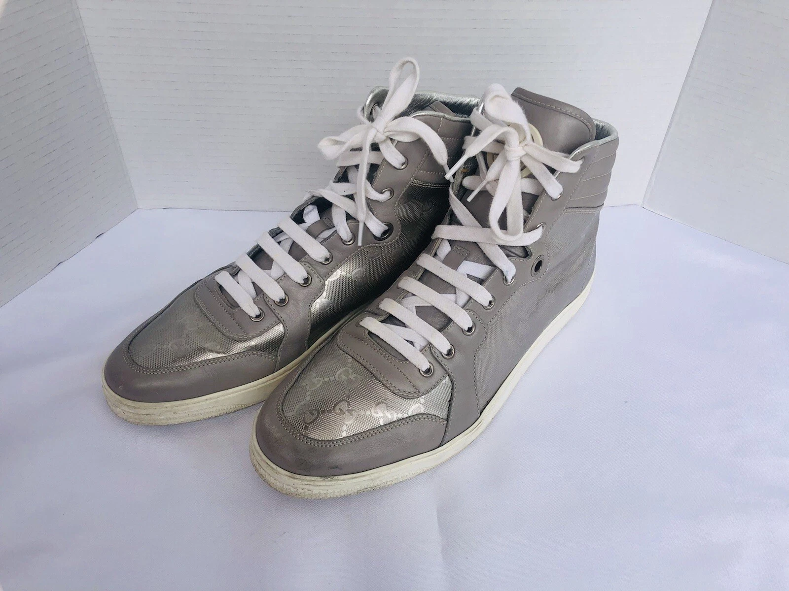 Baskets Gucci hauts chaussures hommes argent taille 11 G