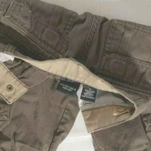 Sonoma Lifestyle chocolate brown cargo pants kids elastic adjust waist sz 7 - Picture 4 of 6