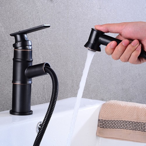 Kitchen Basin Sink 360° Swivel Pull Out Faucet Spray Hot & Cold Water Mixer Tap - Picture 8 of 14
