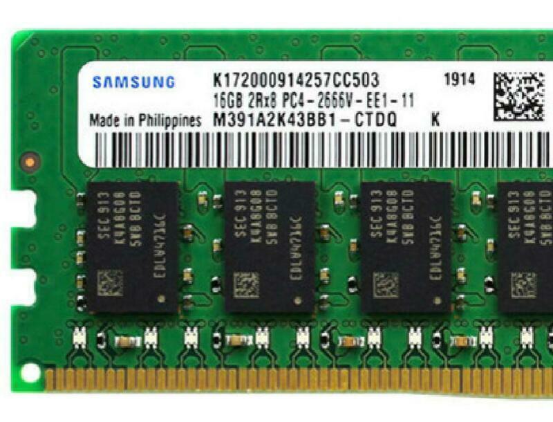 SAMSUNG 16GB DDR4 2RX8 PC4-2666V-EE1-11 ECC M391A2K43BB1 SAMSUNG 16GB DDR4 2RX8 PC4-2666V-EE1-11 ECC M391A2K43BB1