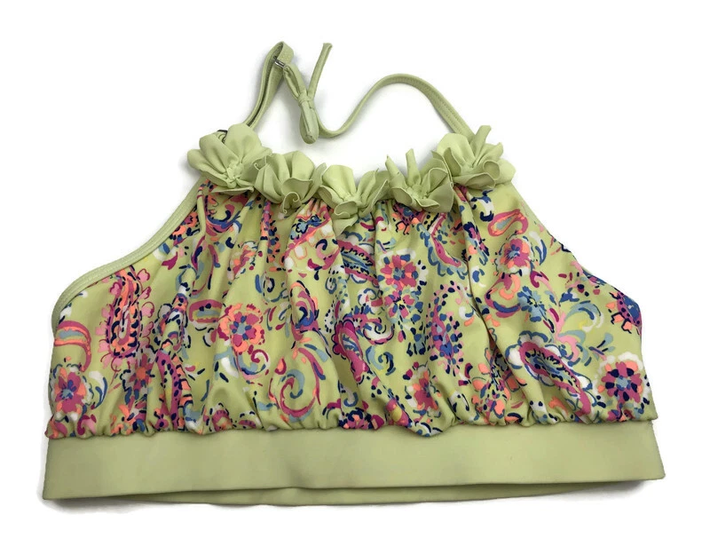 Lands End Niñas Talla 14 Traje de Baño Lote de 3 Piezas Paisley Sólido Traje de Baño Conjunto Foto 3 de 4