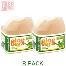 (2 Pack) Original Aloe Vera Drink Juice, 128 Fl Oz, Pure Organic Aloe Vera Gel