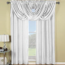 Soho Rod Faux Silk Waterfall Window Treatment includes 2 panels 3 Valances