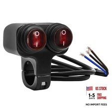 7/8" Motorcycle Light Bar Switch, Waterproof 12V 6A Handlebar Double Control