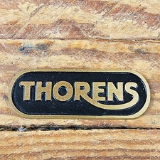 Vintage Brass Thorens Badge Logo Emblem Decal Premium Brushed Brass