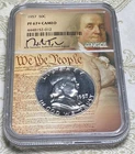 1957-P Ben FRANKLIN Half Dollar NGC PF 67+ CAMEO Hand-Signed RICK TOMASKA