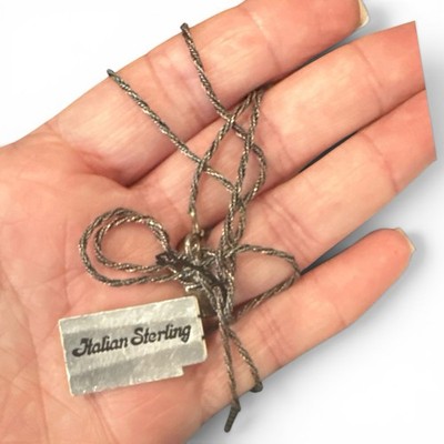 NWT VTG Men s Sterling Silver 925 Italian Rope Chain Necklace 26  2mm 5.3g