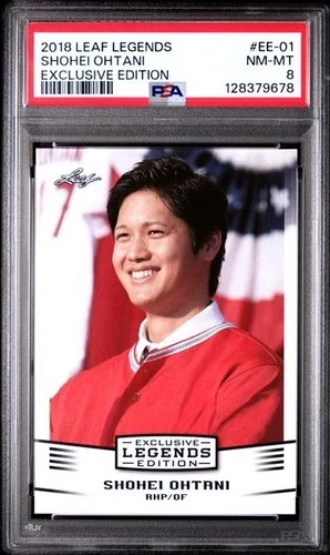 2018 LEAF OHTANI LEGENDS EXCLUSIVE EDITION #EE-01 SHOHEI OHTANI EXCLUSIVE  PSA 8