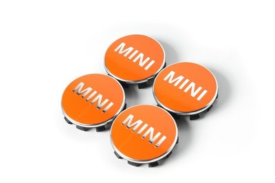 4x NEU Original Mini Nabendeckel Nabenabdeckung F54 F55 F56 F57 F60 Orange