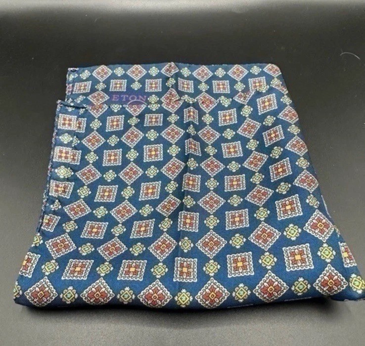 Eton Medallion Multi Color Silk Pocket Square