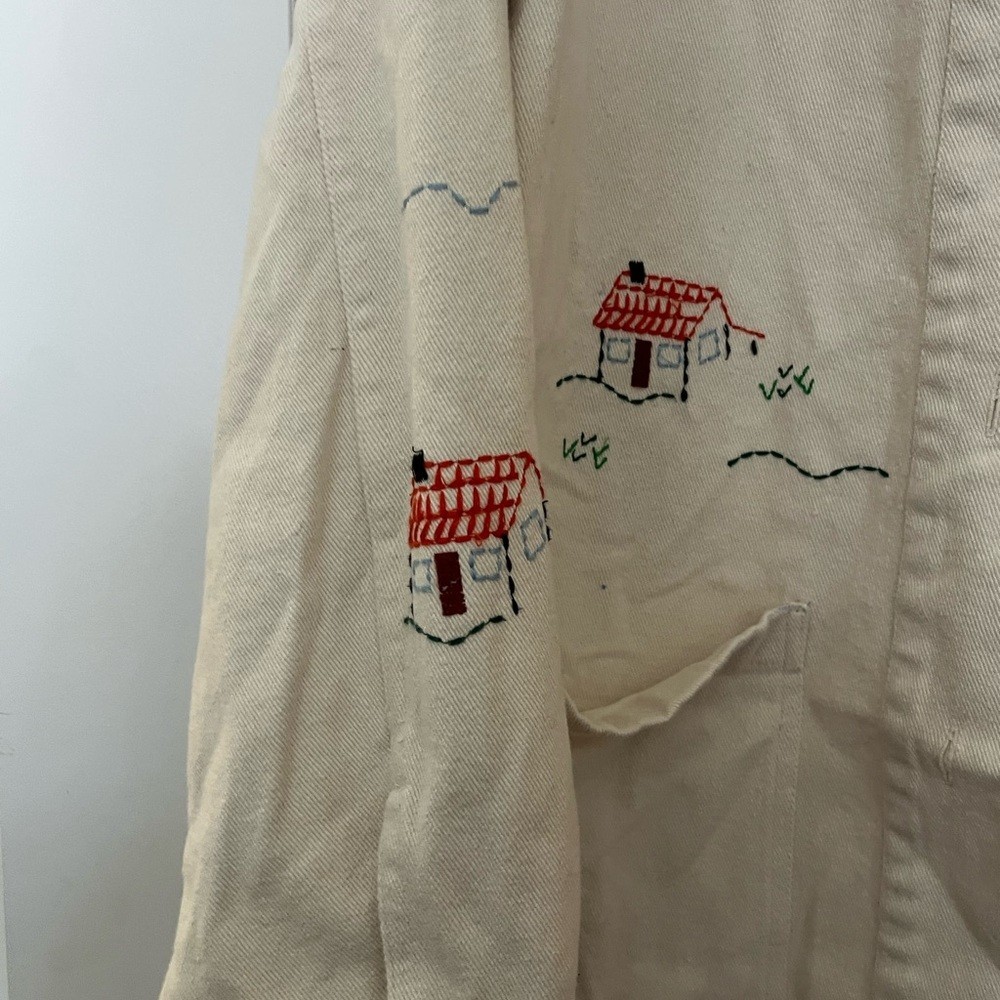NWT Zara Ecru 100% Cotton Embroidered Overiszed Chore acket Shacket Overshirt thumbnail 9