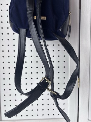 Steve Madden Girl Navy Blue Velvet Velour Mini Backpack  display picture 1