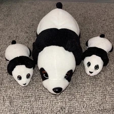 GALOOB POUND PUPPIES - VINTAGE JUNGLE PANDA FAMILY - EXCELLENT