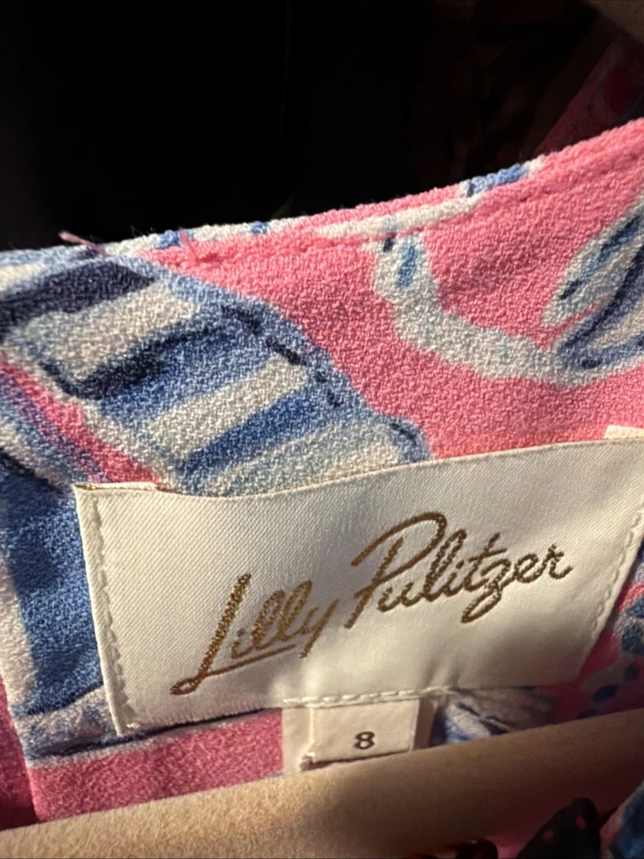 Vestido feminino Lilly Pulitzer sem mangas estampa vibrante tamanho 8 - Imagem 2 de 4