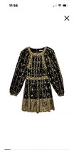 ulla johnson Black Sequin Embroidered dress 4 6