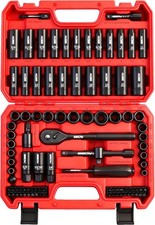 96-Piece 3/8" Drive Impact Socket Wrench Bit Set SAE 5/16 -3/4 Metric
