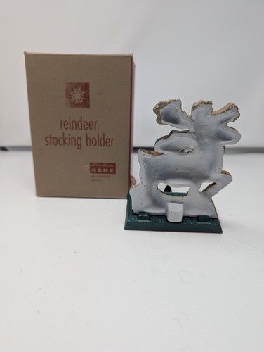 Vintage Midwest Cannon Falls SANTA'S REINDEER Cast Iron Stocking Hanger Holder - Picture 3 of 5