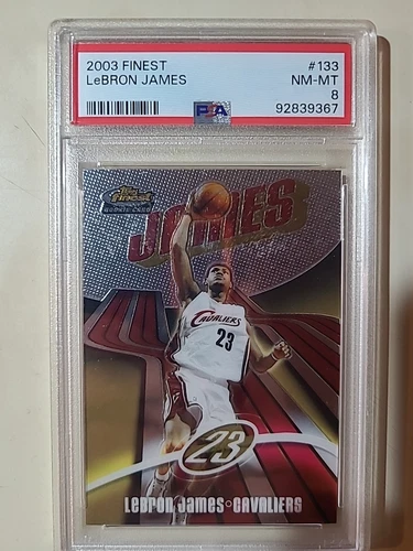 2003-04 Topps Finest Lebron James /999 PSA 8 NM Rookie RC #133 Cavs Lakers GOAT