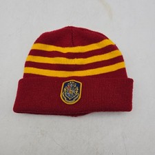 Harry Potter Hogwarts Beanie Hat Cap Red Yellow Embroidered Quidditch