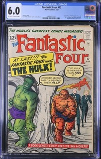 Fantastic Four #12 CGC 6.0 Great Looking Book! 1963 1st Meeting of F4 and Hulk