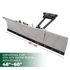 Adjustable Snow Plow Blade steel 48"- 60" Width Universal For UTV ATV W/Hardware