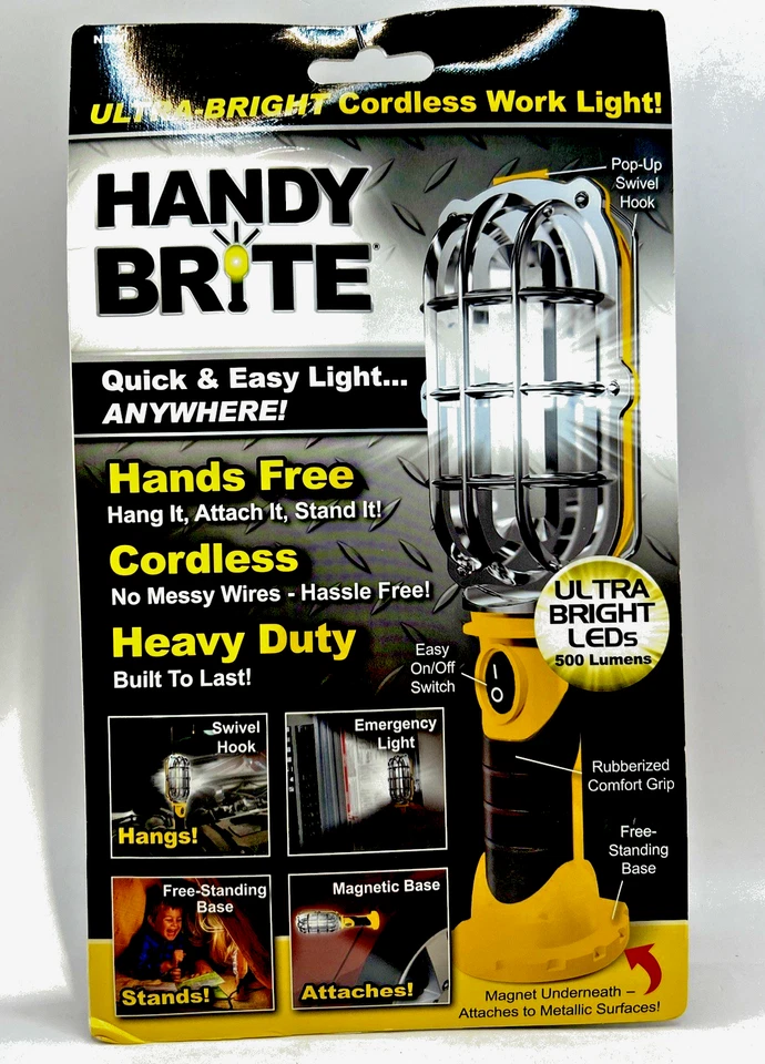 Handy Brite 500 Lumens LED Work Light Ultra-Bright Cordless & Portable Bulb - Image 2 of 4
