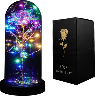 Flores De Rosas Artificiales Galaxy Rose Siempre Encantada Con Luz Led Colorida
