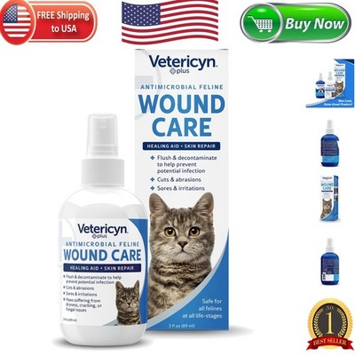 Feline Healing Aid | Plus Cat Wound Care Spray for Soothing Skin Repairs - 3 Oz