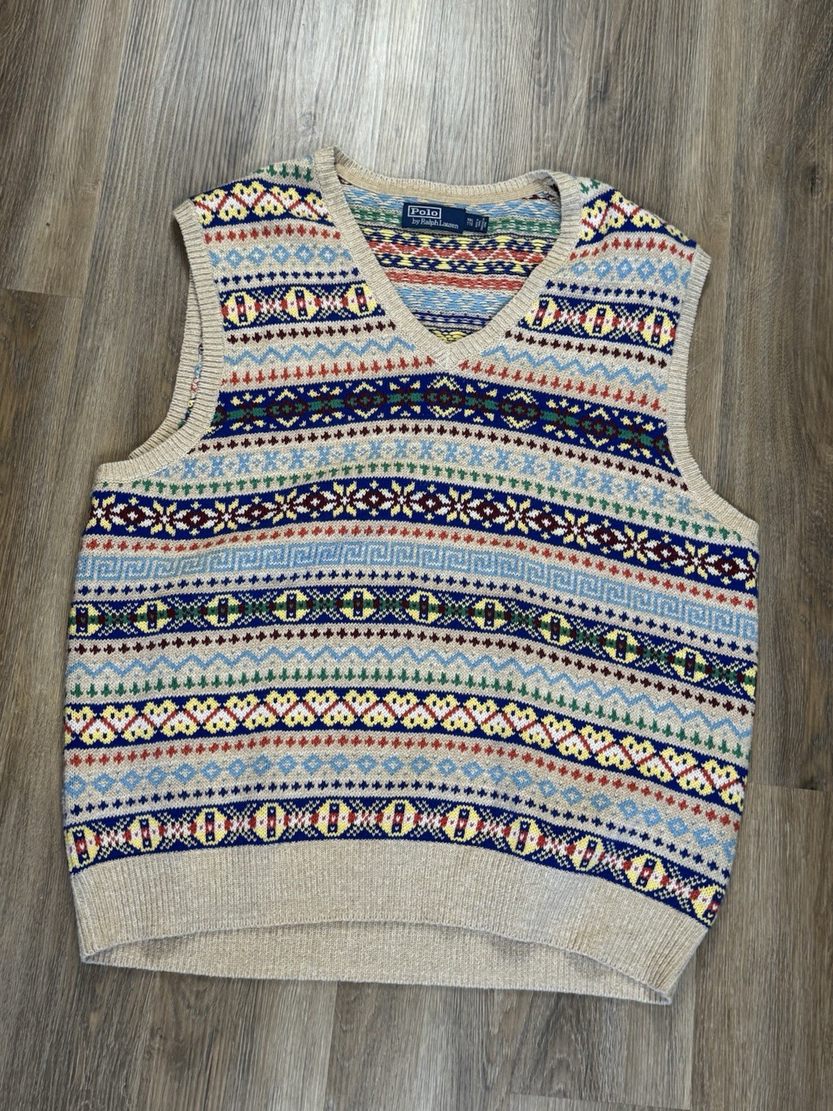 Polo Ralph Lauren Sweater Vest Vintage Cowichan Fair Isle Size Men’s 2XL