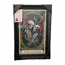 Sapna Shah The Lovers Tarot Card Framed Wall Art Skeleton Gothic Decor 12x18